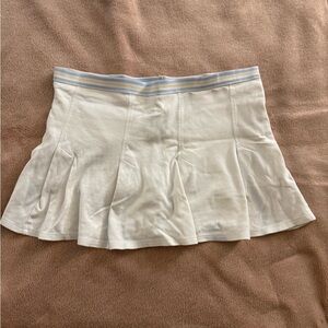 One Step Ahead White Mini Skort with Blue Accents